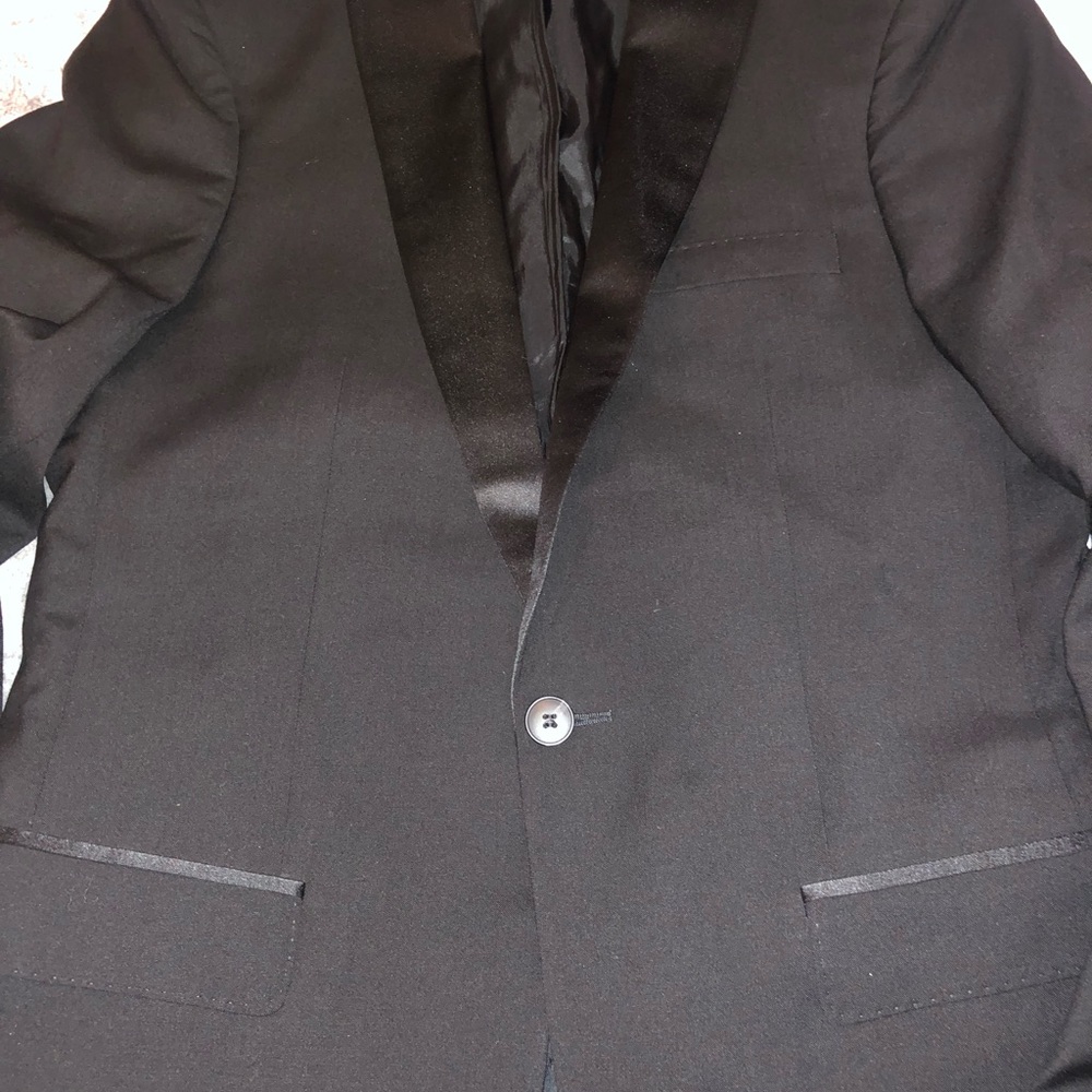 J.Lindeberg TUX WOOL TUXEDO BLK BLAZER SIZE 46/36 - Picture 7 of 8